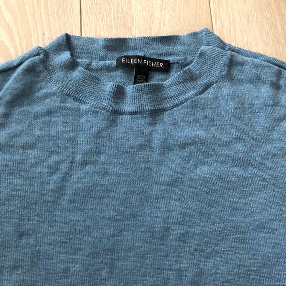Eileen Fisher Merino Wool Blend Pocket Light Sweater in Light Blue Size XS - Picture 5 of 10